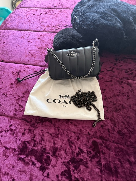 Coach Handbags - Coach Black Quilted Leather Crossbody with Gunmetal Chain